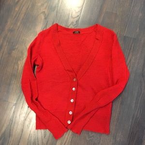 Red cardigan